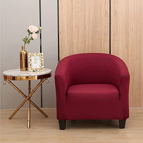 LEONEBEBE Housse de Chaise de Club, Housse de Chaise en Tub Extensible avec Fond élastique Universel en Tissu pour Fauteuil de Bar, comptoir de Salon (vin)