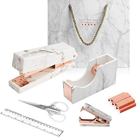 CREECHWA Büro-Organizer-Set, Manuell, DS-5, Acryl mit Marmorstruktur, 12 x 3,5 x 6,5 cm, 530 g, 202844031, 52171425031