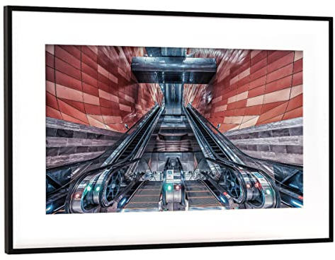 artboxONE Poster mit Rahmen Schwarz (Metallic) 75x50 cm Subway von Manjik - gerahmtes Poster