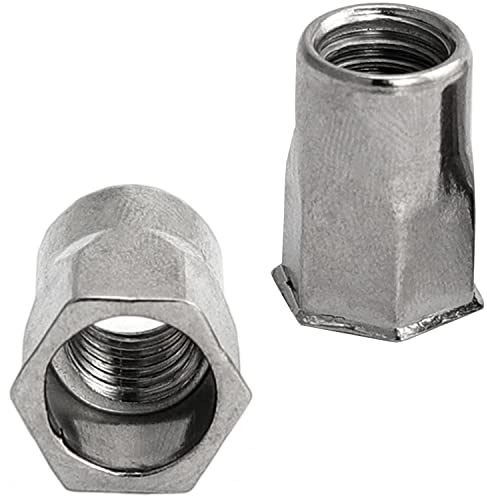 FASTON® Einnietmuttern kl. Senkkopf, Teilsechskantschaft offen 6x16 mm Edelstahl A2 V2A (50 Stück) Senkmutter Teilsechskant Sechskant Nietmuttern Blindnietmutter