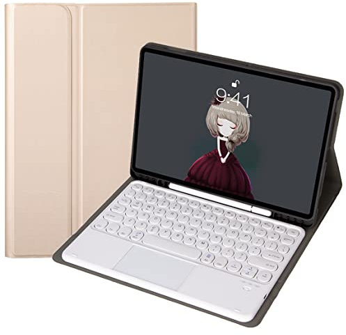 ZOMUN Étui clavier Bluetooth avec pavé tactile pour Samsung Galaxy Tab S8 11 (SM-X700/SM-X706), housse de clavier sans fil, souris tactile, touches rondes et fente pour stylo