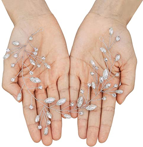 1 Stück Haarschmuck für Bräute Hochzeits-Haarschmuck silberfarben Haaraccessoire mit Perlen Brautschmuck Haarband für Damen und Mädchen