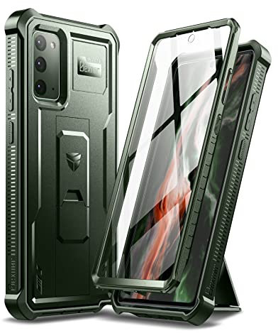 Dexnor Kompatibel mit Hülle Samsung Note 20, eingebauter Displayschutz und Ständer, strapazierfähig, militärischer Schutz, stoßfest, Schutzhülle Kompatibel mit Samsung Note 20, grün