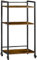 HOMCOM Lagerregal 3 Fächer Standregal mit höhenverstellbarer Regal Rollen Druckerständer Bücherregal Servierwagen Mikrowellenständer Industriedesign Metall Spanplatte Rustikal-Braun 50 x 35 x 100,5 cm