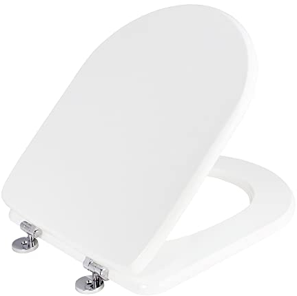 MODULARREDO | Sedile per WC ALPINA, Tavoletta WC, Copriwater, Copri Wc, Copriwater Bianco, 35,3x43,3 cm, Attacco a Espansione, Bianco