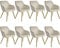 tectake® Esszimmerstühle mit Armlehne, Stuhl, Samt Polster Stühle, Möbel für Esstisch, Schminktisch, Wohnzimmer, Esszimmer, Arbeitszimmer, ergonomischer Dining Chair - créme/Gold, 8er Set
