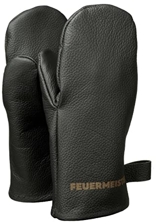 FEUERMEISTER Backhandschuhe aus hochwertigem Nappaleder mit doppelte Fütterung aus Wolle und Baumwolle in der Farbe Schwarz, Einheitsgröße, 29000105