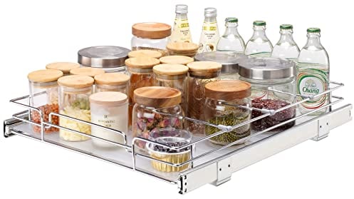 VEVOR Ausziehbares Gewürzregal Spülschrankregal Küchenschrank, 355 x 533 x 63,5 mm Schiebeschublade Waschbecken Stehend Gewürzregal Schranktür Schrank Organizer Unterschrankregal Spülschrank Mehrzweck