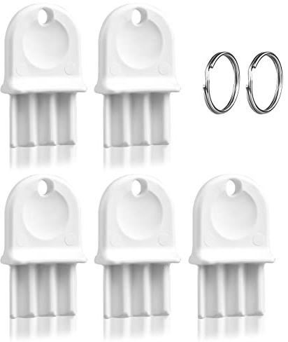 LUTER Toilet Paper Dispenser Key, 5pcs Universal Plastic Waffle Dispenser Key Replacement for Janitors, Maintenance Professionals (White, E39016)