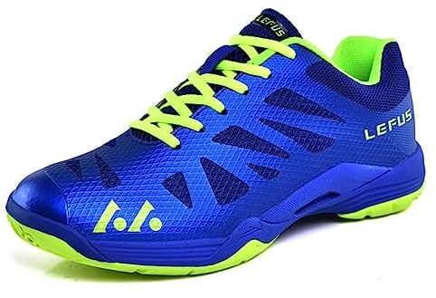 NGARY Badminton Schuhe für Erwachsene Herren leichte atmungsaktive Innenbereich -Sneakers für Tennis Tisch Tennis Racketball Squash Volleyball,Blau,44 EU