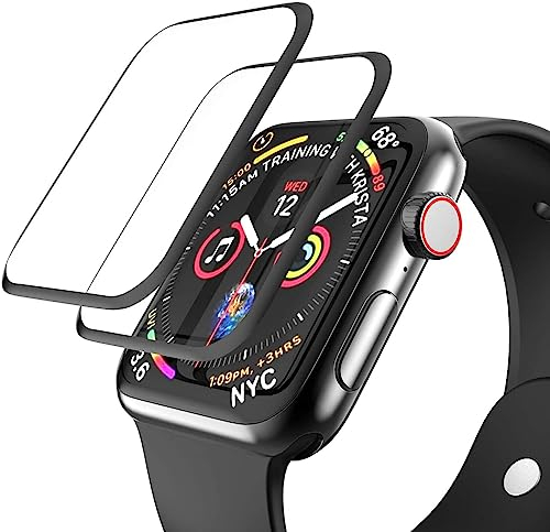 YYST [2 Stück] Schutzfolie Kompatibel mit Apple Watch 44mm Series 6/SE/5/4, 3D Full Cover Displayschutzfolie für iWatch Series 6 44mm Folie, Anti-Kratzer, Blasenfrei, Anti-Fingerprint, HD Klar