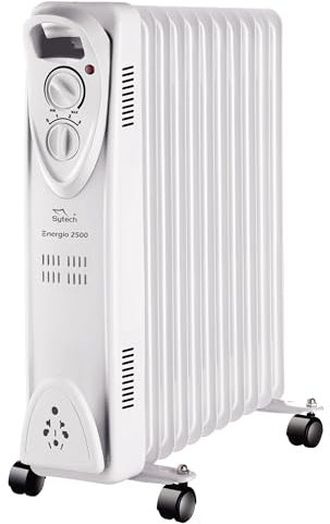 radiador de aceite, energio 2500, 11 elementos, 2500w, blanco (sytech)