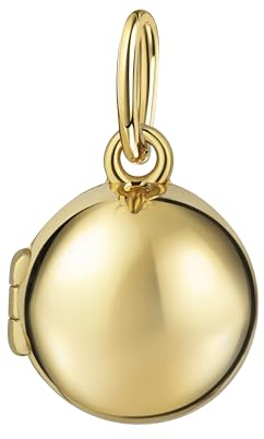 JEVELION Medaillon Kugel Anhänger für 1 Bild 333 Gold 8 Karat Bild Amulett rund zum Öffnen für Damen und Mädchen mit Halskette und Schmuck-Etui