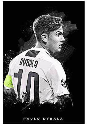 OakiTa Paulo Dybala Fußball-Poster (6) Leinwand-Poster, Wandkunst, Dekor, Bild, Gemälde für Wohnzimmer, Schlafzimmer, Dekoration, ungerahmt, 20 x 30 cm