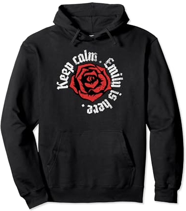 Keep Calm Emily is Here, lustiges Design mit Namen Grunge Rose Pullover Hoodie