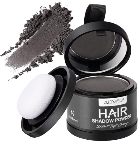 Retoca Raíces de Polvos, 4g Sombra para el Cabello, Polvo para Cubrir las Sombras para el Cbello, Uso para Rellenar el Cabello Debilitado (Gris Oscuro)