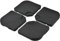 Eulenke Lot de 4 pieds de parasol déporté avec 60 litres d'eau / 80 kg de sable - En plastique HDPE noir - Avec connecteur métallique pour extérieur, terrasse, cour