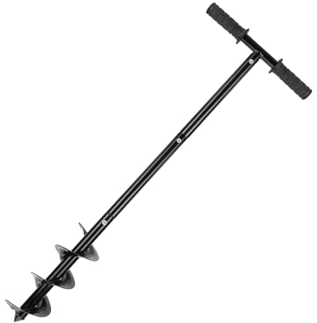 Trivella manuale 60-85cm Regolabile, ø10cm Trivella a Spirale da Giardino con Impugnatura Antiscivolo, Fioriera Rapida Trivella per fissare pali di recinzione, Piantare alberi