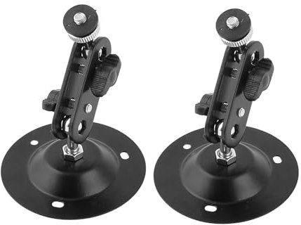 Toolzia 2Pcs Metal Ring Camera Mount, Wall Mount Cctv Camera Bracket Stand Holder (Black)