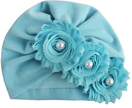Dinnesis Baby Mode Sonnenblumenmütze Neugeborene Mütze Fetal Cap Becken warm Mädchen Mütze Mädchen Katze (Blue, One Size)