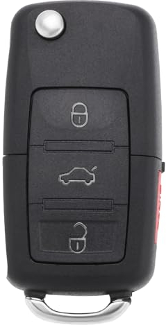 VGOL 4 Tasten Klappbares Ersatz-Schlüsselanhänger-Gehäuse Kompatibel mit VW Kompatibel mit Seat Kompatibel mit Skoda Kompatibel mit Golf Kompatibel mit Bora
