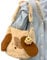 SHOOYIO Handtasche mit Hundestickerei, Plüsch, modisch, für Herbst und Winter, Umhängetasche