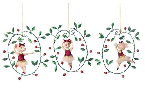 Goodwill Ciondolo Natalizio Topolina Ballerina in Resina, addobbo Pendente per Albero di Natale 17.5 cm 3 Varianti (1pz) A