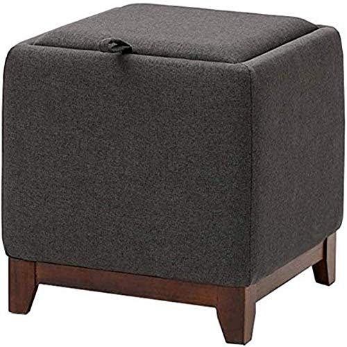 Fußhocker Massivholz Aufbewahrung Couchtisch Grau für Wohnzimmer Multifunktions-Fußhocker Sofahocker Holzbank,Practicalniture/Schwarz