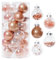 SinLaw 30 Stück Weihnachtskugeln Kunststoff,6CM Ornamente für Weihnachtsbaum Roségold Christbaumkugeln,Weihnachtsbaumschmuck mit Aufhänger Bruchsicher,Mehrweg Weihnachtsdeko