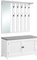 VASAGLE Schuhbank Wandgarderobe Set, Garderobe mit Spiegel, 10 Doppelhaken, Schuhschrank mit verstellbaren Ablagen, Doppeltüren, Sitzbank, Sitzpolster abnehmbar, 102 cm breit, wolkenweiß LSC011W01