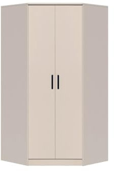 Marmex Grant G8 - Eckschrank 91x195x91 cm, Bücherregal - Eckgarderobe mit Kleiderstangen und Einlegeböden für das Jugendzimmer, Schlafzimmer - Eckkleiderschrank - Cashmere