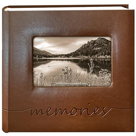 Pioneer Photo Albums Fotoalbum Memories, geprägter Rahmen, 200 Taschen, für Fotos à 10 x 15 cm, Braun