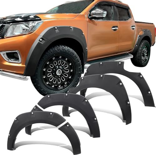 JHCHAN Kotflügelverbreiterungen für NISSAN NAVARA 2015-2020 NP300 D23 Mit 2 Tankdeckel, N-Guard, Navara Trek-1°, Navara Tekna, Mattschwarz Pocket-style Radlaufverlängerungen Zubehör