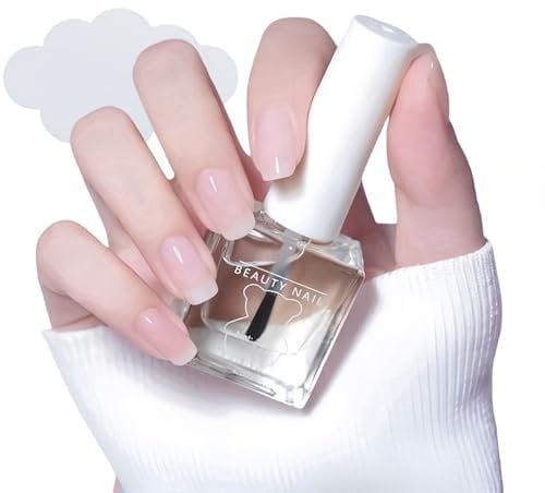 2-IN-1 Water-Based Clear Nail Polish - Quick Dry Top/Base Coat with Glossy Finish. Long-Lasting, base nail polish for DIY Nail Art at Home