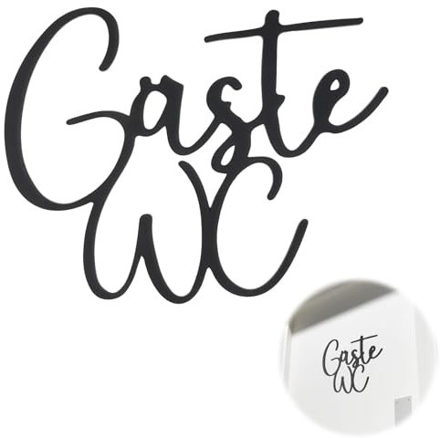 Türschild WC Gäste, Toiletten Schild 14.9x18.7 cm, Selbstklebend, Gästetoilette Aufkleber, Besetzt Schild Klo für Tür und Wand (Schwarz)