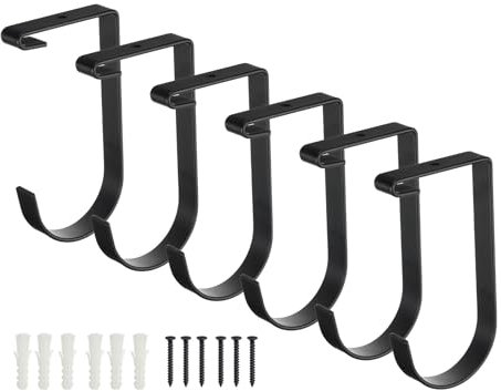 sourcing map 4 Stück Garage Flachhaken 8,4 cm x 15,5 cm Metall Add-On Aufbewahrungshaken Decke Wand Regal Haken Überkopf Verdickte Flachhaken zum Aufhängen von Fahrradschnüren Werkzeugen, Schwarz