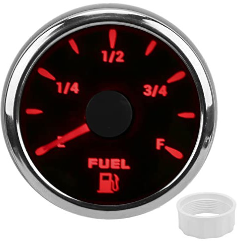Zohisin Fuel Gauge 52MM Fuel Meter with 7 Color Backlight Fuel Indicator for Car Boat RV Yacht Accurate Measurement IP67 Stainless Steel ABS Construction