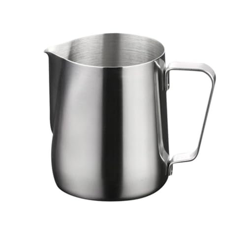 PRUTUHEA Milchkanne mit Messung Kaffee Milch Aufschäumen Krug Edelstahl Latte Art Milchaufschäumer Krug Espresso Kaffee Krug Becher Tasse Milch Schaum Krug(350ml)
