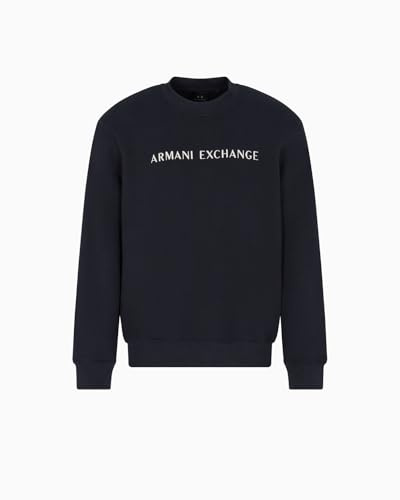 Armani Exchange Herren Long Sleeve Front Logo Lettering Round Collar Sweatshirt