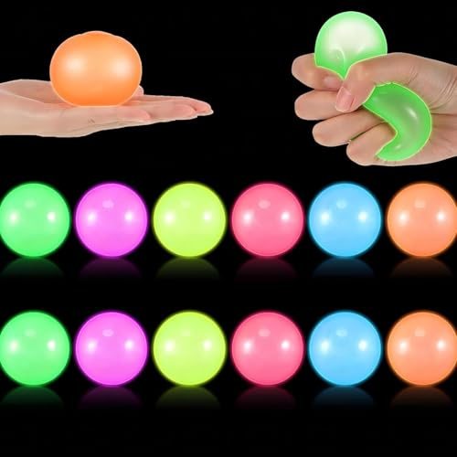 Glorbs Bälle, klebrige Bälle, leuchten im Dunkeln, Glorbs Sticky Balls, Deckenkugeln, Glorbs, klebrige Bälle, Deckenleuchtendes Fidget-Spielzeug für Teenager, Deckenbälle, Autismus und ADHS-Spielzeug,