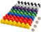 Tokaneit 54 Stück Groß Halmakegel aus Holz und 4 Stück Würfel, Bunte Spielfiguren, Spielfiguren aus Holz für Brettspiele, Holzpuppen Spielfiguren, Spielfiguren für Brettspiele 2 x 2.3 x 0.9 cm