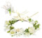 ZYEKIU 2 Stück Blumenhaarreife Damen Blumenarmband Flower Crown Künstliche Blumen Blumenkranz Weiße Rose Haarreifen Blumen für Damen Hochzeit Zeremonie Festival Party Strand