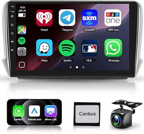 [8 Core 6G+128G]Autoradio Carplay per Peugeot 208/2008 (2012-2018) con radio touchscreen da 10,1 pollici, Android Auto/BT/GPS/WIFI/DSP/FM/RDS/Controllo al volante