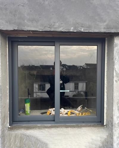 Finestra Finestra Scorrevole Orizzontale per Unità di Aria Condizionata, Finestre di Ventilazione Personalizzate / Finestre di Ricambio per Serramenti, Finestre per Pollai(Black,WxH 40x24in/100x60cm)