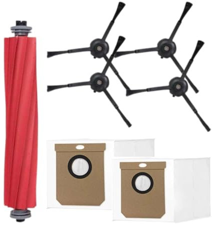 Roboparts® Lote 1 Rodillo Principal, cepillos Laterales y Bolsas de Repuesto Robot Aspirador Cecotec Conga 9090 AI