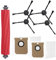 Roboparts® Lote 1 Rodillo Principal, cepillos Laterales y Bolsas de Repuesto Robot Aspirador Cecotec Conga 9090 AI