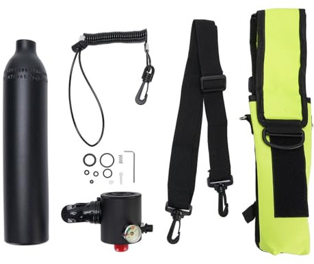 WOHPNLE Mini Tanque de Buceo, Tanque de Buceo pequeño portátil de 0,5 litros para respiración submarina de Buceo Reutilizable Tiempo de Buceo de Buceo Rescate de Emergencia de Buceo