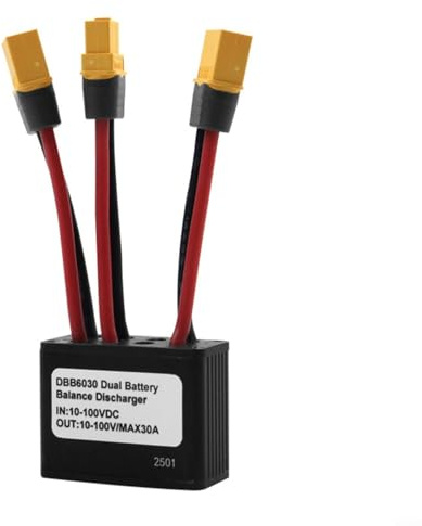 Gettimore Dual Battery Parallel Module, Aluminum Dual Battery Discharge Converter 30 A Double Battery Pack Switches Balance for Ebike