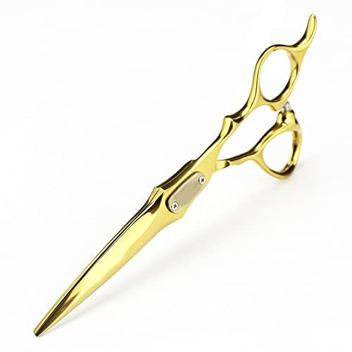 YZCIS Professionelle Haarschneideschere, 6 Zoll, professionelle 440c-Stahl, gehobene Schere, goldene Haarschere, Haarschnitt, Ausdünnung, Friseurschere, Friseurschere (Gold)
