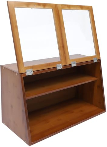 BESPORTBLE Meuble D’appoint Rangement la Cuisine 2 Portes Bois Couleur Thé 59,6x29x33,5 Cm Armoire Vaisselier Vitrine Support Rangement Vaisselle Pratique Maison Bureau